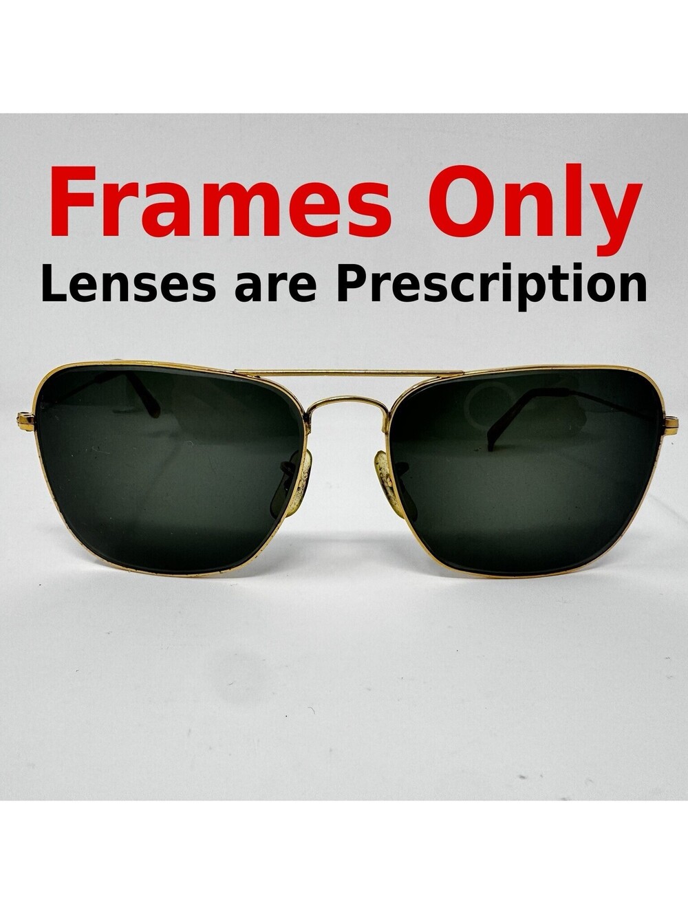 Vintage B&L Ray-Ban USA Gold Navigator Sunglass Frames 58-18